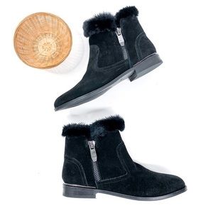 NWOT Marc Fisher Rasil Faux Fur Black Bootie